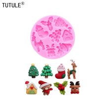 Christmas Series Silicone Mold Christmas tree Fondant Sugar Cupcake Craft Silicone Molds drop glue decorative epoxy resin Molds