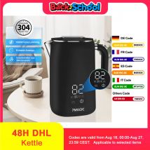 Hervidor de acero inoxidable con ajuste de temperatura (40 ° C 100 ° C) Tetera de 1,7 litros con función para mantener el calor Pantalla LED con temperatura