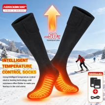 HEROBIKER Winter Heated Socks 5000mAh Thermal Socks Women Men Heating Foot Warmer Electric Fever Socks Hiking Ski Warm Outdoor