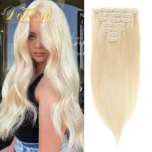 Doreen Vollkopf brasilia nische Platin Blondine 60 Clip in Haar verlängerungen Menschenhaar 120 echte Remy Haars pangen auf g 14 bis 22 7 stücke