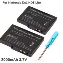 Wiederaufladbarer Akku für Nintendo 2000 mAh NDS DS Lite Ersatzakku mit Schraubendreher für NDSL DSL Akku für NDSL