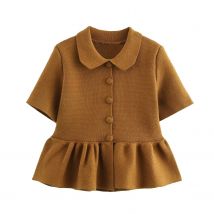 Outerwears Frauen Elegante Pullover Mantel Damen Casual Kurzarm Gestrickte Pullover Mantel Strickwaren Frauen Kleidung 2142012
