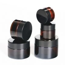 5 teile/los 5/10/20/30/50/100g Braun Glas Flasche Augencreme glas Behälter Kosmetik Jar Make-Up Topf mit schwarzen Kappe Großhandel
