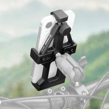 Accessori per supporto telefono moto FANAUE 360 °   Assorbimento degli urti del morsetto del telefono del manubrio in lega di alluminio regolabile girevole