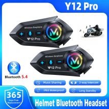 Y12 Pro Motorcycle Helmet Bluetooth Intercom Distance 500M Voice Assistant Multi-scene Mixing Music Sharing IP56 Waterproof