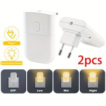 2 Stück/4 Stück Nachtlicht EU-Stecker-In-Nachtlichtsteckdose 3 Helligkeitsstufen mit Dämmerungssensor, Lampe Nachtlichter Steckdose für Zimmer