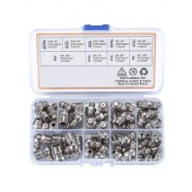 60/120Pcs Metric Grease Fitting Assortment Straight 45°/90°/180°Angle M6 M8 M10 Galvanized Metal Grease Nipple With Storage Box