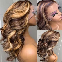 Highlight 30 Zoll farbige Perücken für Frauen zur Auswahl Brasilianische Körperwelle 13x6 HD Lace Frontal Echthaarperücke 13x4 Lace Front Perücke