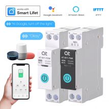 Wyłącznik automatyczny TUYA WiFi/ZigBee, inteligentny, z zabezpieczeniem przed nadprądem i podnapięciem, pomiarem zużycia energii, 63A, zdalnie sterowany.