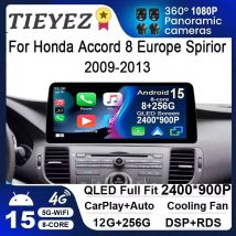 12.3" 2400*900 Android 15 For Honda Accord 8 Spirior / Acura Tsx 2009 - 2013 Car Radio Multimedia Player GPS Auto Carplay Stereo