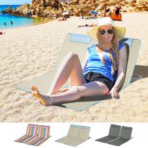 Outsunny 2 Esterillas de Playa Plegables 124x53x50 cm Respaldo Ajustable