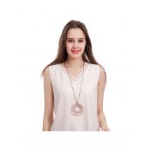 Kaseakia Hoop Metal Pendant Sweater Chain Long Necklace for Women