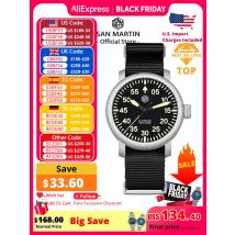 San Martin Nuovo 40mm Retro Pilot YN55 Meccanico automatico Moda Stile semplice Orologio da polso da uomo 100m Impermeabile C3 Luminoso SN0143