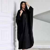 Nahost vorne offen Abaya für Frauen kurze Mode seidig arabische Dubai marok kanis chen Kimono Corban Eid neue islamische Außenseiter Roben