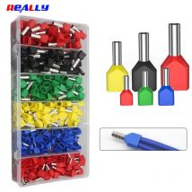 130/380/600 szt. TE podwójny przewód typu rurki wstępnie izolowany terminal europejski typ pinowy zacisk tłoczony na zimno typ pinowy końcówka rury miedzianej