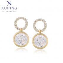 Xuping Schmuck Mode Ohrring Charme einfache runde Ohr stecker für Frauen von hellgold Farbe Party Geburtstags geschenk x000859300