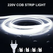 Striscia LED COB super luminosa 220V con interruttore Nastro FOB Spina europea 35M 30M 25M 20M 15M 10M Luci a LED per la decorazione della stanza della cucina