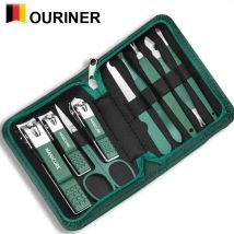 Ouriner 9 pcs maniküre set mit ledertasche profession elle fuß-und gesichts pflege tool kits edelstahl nagel knipser setzt geschenk