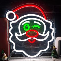 Weihnachtsmann-Neonschild, dimmbar, LED-Lichtschild, Frohe Weihnachten, beleuchtetes Schild, Wanddekoration für Party, Schlafzimmer, Urlaubsgeschenke