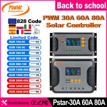 PowMr-controlador de carga Solar, dispositivo con pantalla LED, USB, 5V, 2A, PV, V, funciona de forma silenciosa, 30A, 60A, 80A, 12V, 24V, 36V, 48V