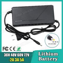 Ładowarka 36V 48V 60V 72V 2A 3A 5A Akumulator litowy 42 54.6 67.2 84V 10 13 16 20S DC EU Inteligentne inteligentne szybkie ładowanie