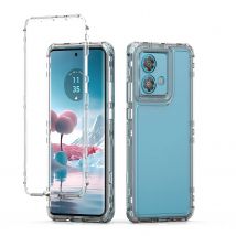 Custodia antiurto per armatura robusta 3 in 1 per Motorola Edge 40 Neo 6,55 pollici Cornice in plastica dura TPU Cover posteriore in acrilico trasparente