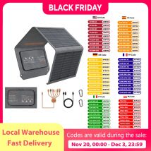 Pannello solare portatile MHPOWOS 120W / 40W, caricatore solare pieghevole ETFE 19V per centrale elettrica, uscita QC3.0 USB-A e tipo C per telefoni