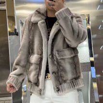 Cappotto invernale in pelliccia sintetica di marca di lusso Giacca da uomo in pelliccia calda Giacca monopetto reversibile Giacca antivento Capispalla casual da lavoro