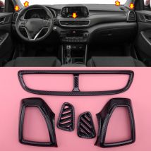 CITALL 5 Stücke Carbon Faser Stil Konsole Armaturenbrett Luftauslass Abdeckung Trim Fit Für Hyundai Tucson 2019 2020