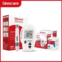 Kit monitor per glicemia Sinocare Safe-Accu con 50/100/200 strisce reattive e lancette per diabete, glucometro, misuratore di zucchero nel sangue