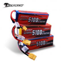 Sunpadow RC 3S 4S 6S Lipo Batteria 5100mAh per 11.1V 14.8V 22.2V con spina XT60 XT90 per modello RC Auto da corsa Hobby