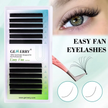 Gemerry Easy Fan-Wimpernverlängerung, D-Locke, W-Form, blühende, selbsthaftende Fächerwimpern, Volumenwimpern, künstliches Nerz-Make-up-Werkzeug