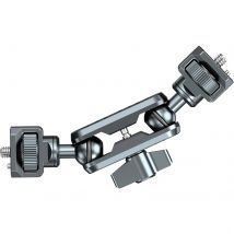 Braccio magico per fotocamera, braccio articolato flessibile con viti da 1/4", supporto per monitor da campo con doppia testa a sfera, braccio magico in alluminio