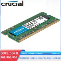 Crucial DDR3 DDR3L RAM 8GB 4GB 2GB 1066MHz 1333MHz 1600MHz PC3-12800 10600 204Pins 1.35V 1.5V Memoria SODIMM per laptop per notebook