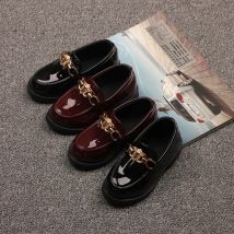 Kids Loafers Slip-on Pu Leather Spring New Fashion Soft Soled Boys Girls Flat Shoes Princess Toddler Leisure Casual Single Shoes