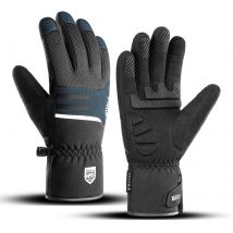 Guanti da ciclismo impermeabili invernali da uomo Sport all'aria aperta Corsa da moto Sci Touch Screen Guanti in pile antiscivolo Caldi dita intere