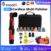 Podofo 12V Mini Polerka Samochodowa Bezprzewodowa Wielofunkcyjna Polerka Samochodowa 6 Prędkości 3 Trzpienie Narzędzie do Detailingu Samochodowego do Reflektorów
