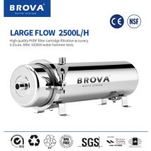 BROVA Wasserfiltersystem für das ganze Haus, hoher Durchfluss, 0,01 μm PVDF-Membran, SUS304, wiederverwendbarer UF-Reiniger, 2500 l/h, kommerziell/Zuhause