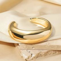 Extravagante Unregelmäßige Manschettenarmbänder für Damen, Modischer Punk-Stil, Gold- und Silberfarben, Glänzender Offener Kunststoff-Armreif, Damenschmuck