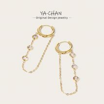 Yachan 18 Karat vergoldete Edelstahl Tropfen Ohrringe für Frauen einfache Zirkonia Creolen baumeln Ohrring trend igen Schmuck Geschenk