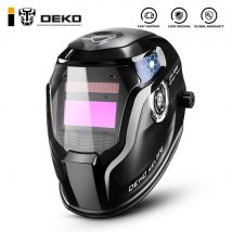 DEKO energía Solar oscurecimiento automático de soldadura casco w/sombra ancho rango 9-13 batería reemplazable lente Máscara de Soldadura para TIG MIG MMA