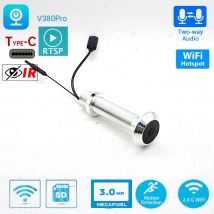 16MM Durchmesser V380 Mini WiFi Guckloch Sicherheitstür Cat Eye Weitwinkel Infrarot Nachtsicht H.265 P2P ONVIF Kamera SD-Kartensteckplatz