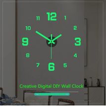 Wanduhr leuchten bei Nacht rahmenlose DIY Stereo Digitaluhr für zu Hause Wohnzimmer Büro Wand dekoration