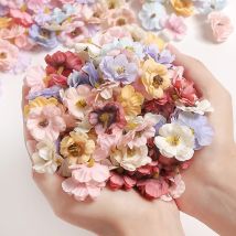 Teste di fiori margherita multicolori da 3 cm Mini fiori artificiali di seta per la decorazione domestica di nozze Ghirlanda di Natale Scrapbooking