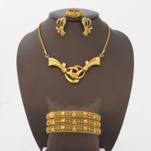 2025 Luxus-Halskette, Armband, Ohrringe, Ring für Frauen, vergoldet, Schleife, Form, Schmuck, Geschenke für Party, Hochzeit