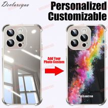 Personalisierte anpassbare DIY-Fotos-Coque für iPhone 17 Air 16 Pro Max 16e 15 Plus 14 13 12 11 X XS XR 7 8 SE 2022 Hüllenhüllen