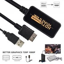 Adattatore convertitore da PS1 a HDMI 1080P per console di gioco PlayStation 1/2 PS2 PS1 con cavo di alimentazione USB Cavo HD 720P 1080P
