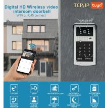 WLAN Tuya RFID Video-Türklingel 1080P HD Farb-Video-Türsprechanlage mit Code-Tastatur und App-Entsperrung für den Außenbereich