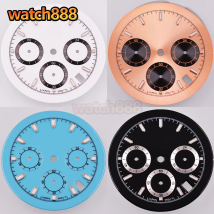 Watch888 32,5 mm VK63 steriles Zifferblatt grün leuchtendes Quarz-Chronographenwerk Zifferblatt Uhrenmodifikationszubehör