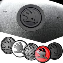47mm Car Interior Steering Wheel Sticker Decorative Accessories For Skoda Superb Octavia Rapid Kodiaq Kamiq Karoq Fabia VRS Yeti